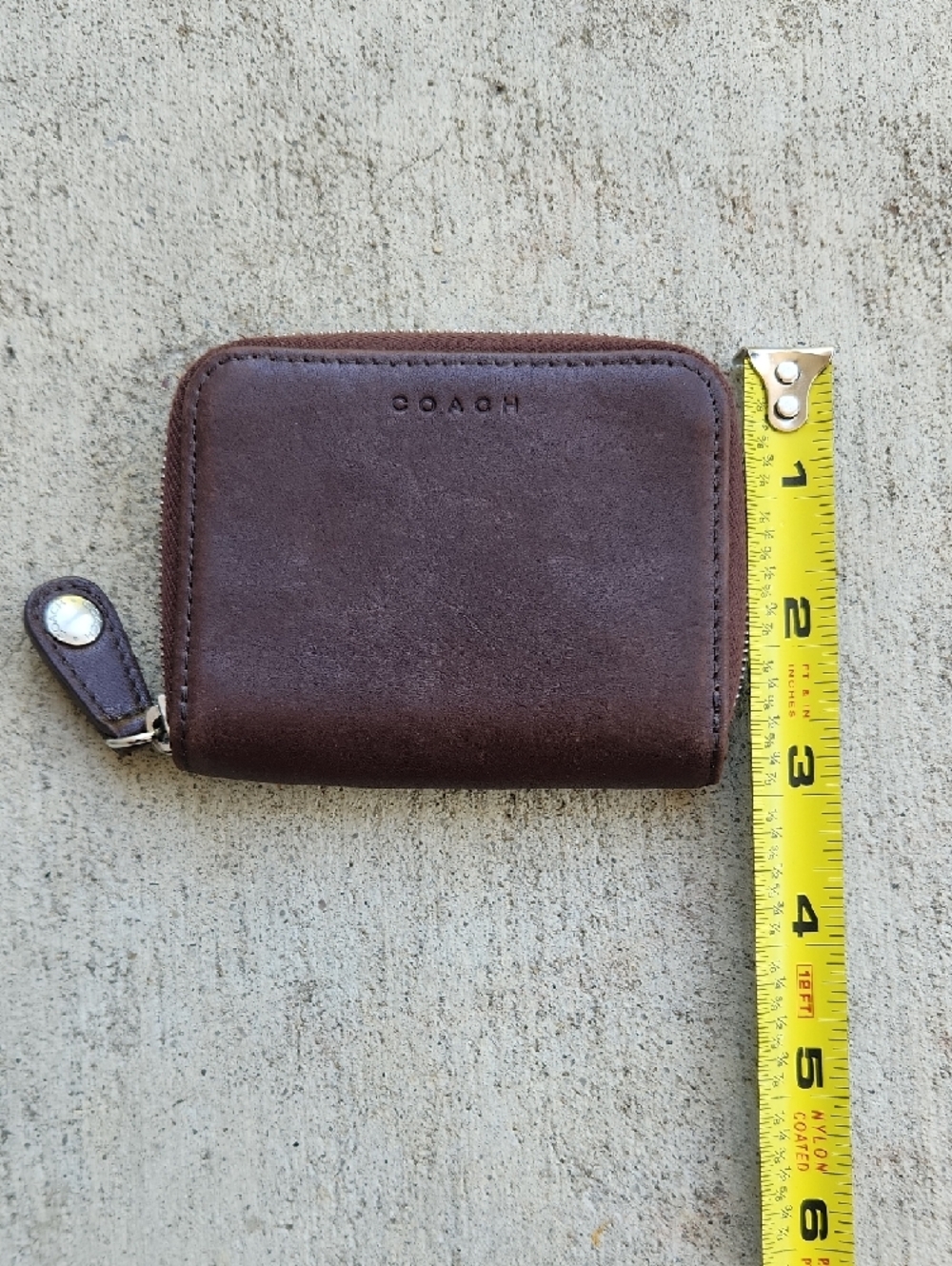 Vintage Coach Zip Around Wallet Brown Glove Tanned Leather Small Coin Purse - Picture 9 of 9